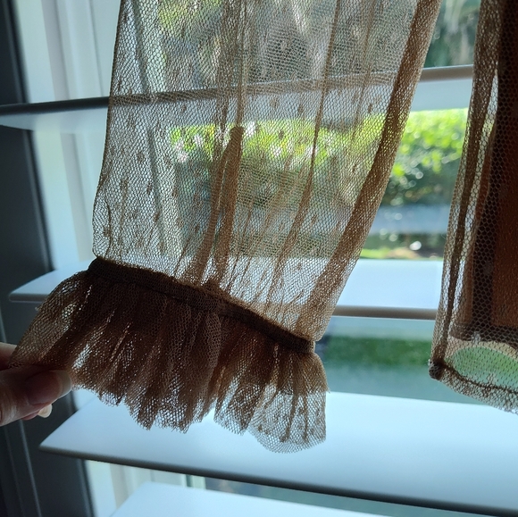 J. Crew Feminine Tan Poke A Dot Shear Tull S Long Sleeve Top - Picture 8 of 17